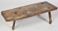 Lot 1246 - An 18th Century rustic peg stool, the...