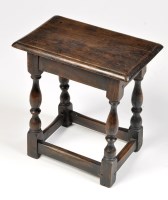 Lot 1247 - An 18th Century oak joint stool, the...