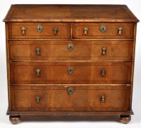 Lot 1248 - A 18th Century and later walnut chest of two...