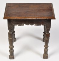 Lot 1264 - An 18th Century oak joint stool, the...