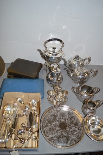 Lot 1064 - A quantity of silver-plated metalware, to...