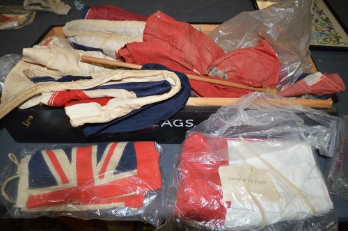 Lot 1078 - 20th Century linen flags, to include: Vice...