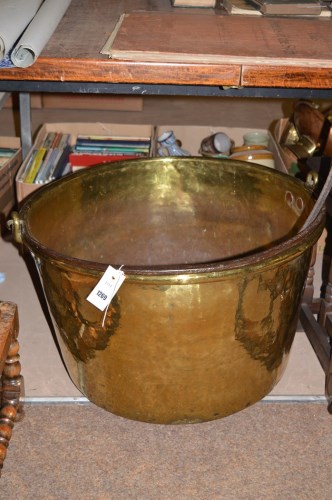 Lot 1269 - A large 19th Century brass preserve pan, 63cms...