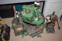 Lot 147 - A green painted metal worker's bench drill,...
