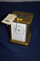 Lot 269 - An early 20th Century brass carriage clock,...