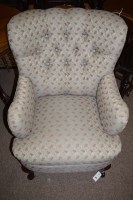 Lot 575 - A Victorian style button backed armchair...