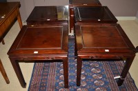 Lot 708 - A set of four Chinese stained hardwood...