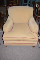 Lot 661 - A pair of easy armchairs covered upholstered...