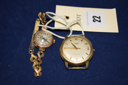 Lot 22 - A lady's 9CT yellow gold Longines automatic...