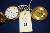 Lot 24 - A Waltham gold-plated hunter pocket watch,...