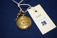 Lot 28 - An 18ct. gold open faced fob watch, the dial...