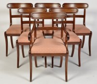 Lot 725 - A set of six Regency mahogany dining chairs,...