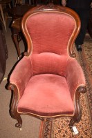 Lot 732 - A gentleman's Victorian mahogany easy chair...