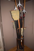 Lot 968 - Theatre props, to include: spears and flags in...