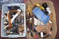 Lot 1009 - Assorted leather, metal and fabric belts in...