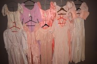 Lot 1028 - Victorian style theatre dresses in peach and...