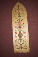 Lot 1101 - A 19th Century silk and metal embroidered arch...