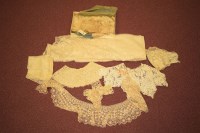 Lot 1111 - 1920's tape lace Brussels veil; white work...