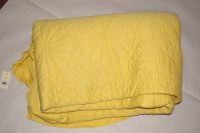 Lot 1123 - A 20th Century yellow Durham quilt, floral...