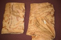 Lot 1143 - A pair of mid 20th Century silk beige curtains,...