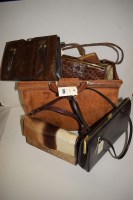 Lot 1155 - Vintage handbags, to include; two crocodile...