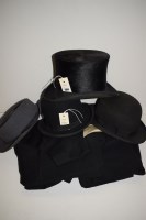 Lot 1164 - A brushed silk top hat ''Extra Quality''; two...