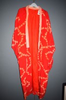 Lot 1193 - A 1920's red kimono, with chrysanthemum...