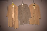 Lot 1222 - Three gentleman's overcoats in fawn and khaki,...