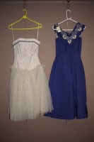 Lot 1223 - Two 20th Century dresses; one in blue with...