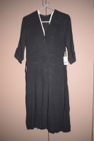 Lot 1224 - A 1930's/40's black crepe 3/4 length dress...