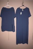 Lot 1225 - Two Jean Muir navy tunic dresses, sizes 14 and...