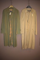 Lot 1235 - Gentleman's overcoats, by Burberry in green...