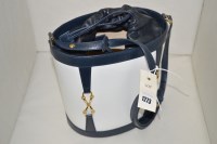 Lot 1273 - A blue and white leather hand bag, probably by...