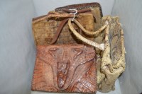 Lot 1281 - A python skin handbag, by Russell & Bromley; a...