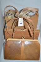 Lot 1285 - Vintage leather handbags, to include; a...