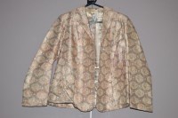 Lot 1315 - A ladies brocade jacket in gold, pink purple...