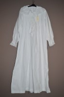 Lot 1316 - A Victorian white cotton night gown, crochet...