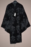 Lot 1317 - A Victorian black velvet and silk embroidered...