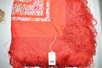 Lot 1328 - A 20th Century Chinese heavily embroidered...