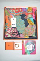 Lot 1369 - A silk Hermes scarf ''Art des Stepps'', in...