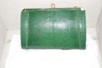 Lot 1385 - A mid to late 20th Century green lizard skin...