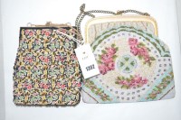 Lot 1392 - Two mid 20th Century beaded evening purses,...