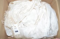 Lot 1396 - Two early 20th Century Chinese cream silk...