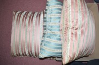 Lot 1407 - Three mid 20th Century striped cushions with...