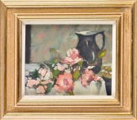 Lot 176 - Connie Simmers (1941-) PINK FLOWERS AND A JUG...