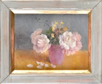Lot 177 - Richard Sorrell (1948-) FLOWERS IN A PINK VASE...