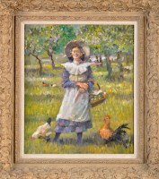Lot 193 - R*** A*** P*** (20th Century) ''IN THE ORCHARD'...
