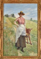 Lot 212 - T*** Ramsden (19th Century) A FARMGIRL AND A...