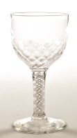 Lot 301 - Glass goblet, moulded round funnel bowl above...