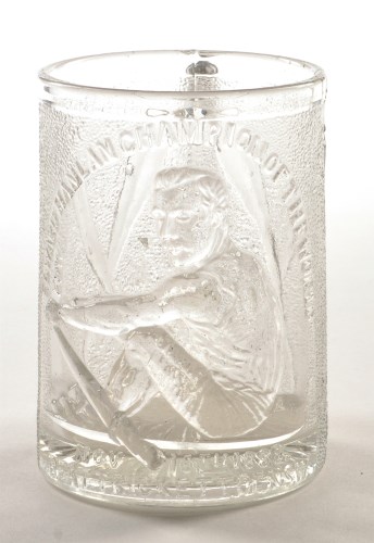Lot 309 - Moulded glass 'Rowing' tankard, inscribed...